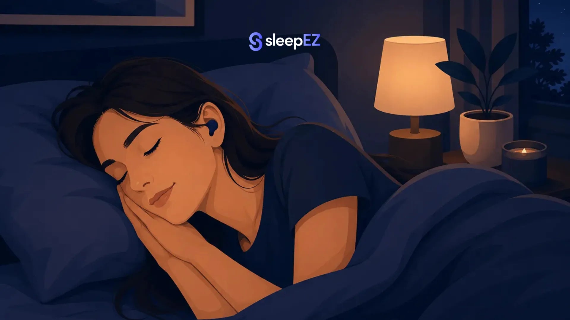 Person sleeping with hypoallergenic silicone earplugs