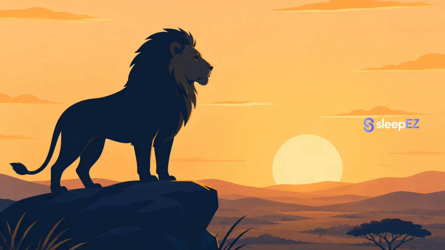 Lion chronotype early morning illustration