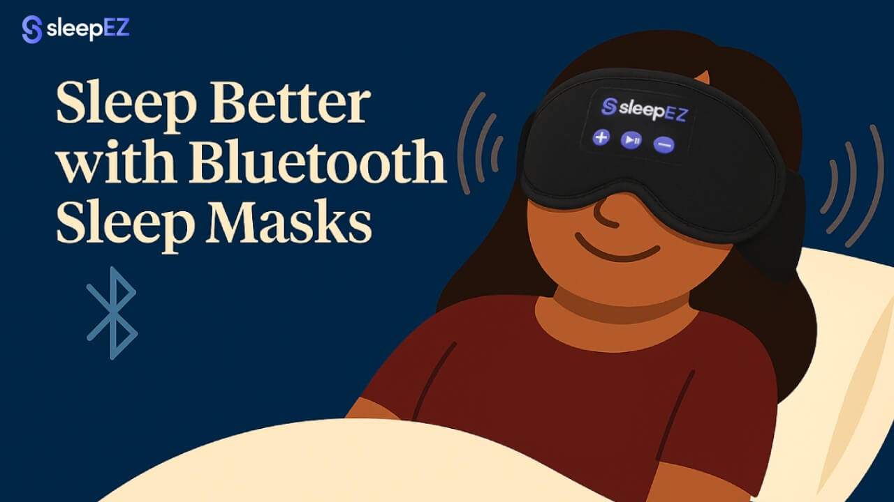 Person sleeping with Bluetooth sleep mask
